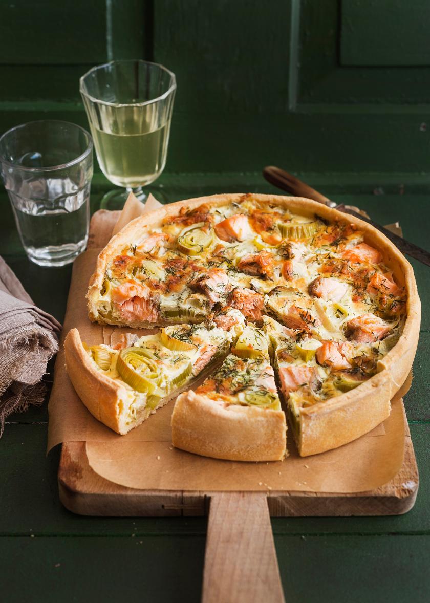 Lauchquiche mit Lachs im Cookit